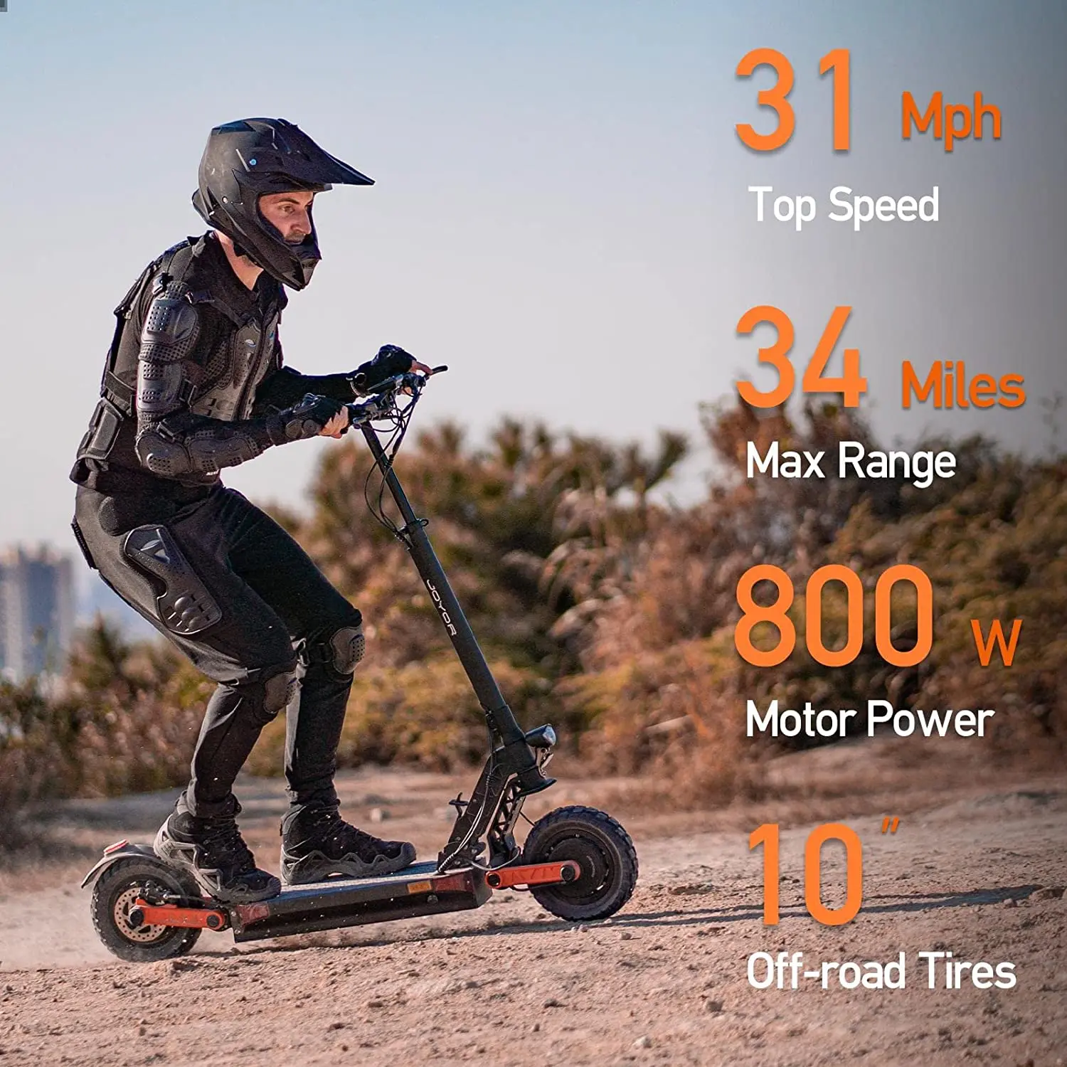 JOYOR S5 Electric Scooter Adults, 800W Motor 10 Tires Up to 31