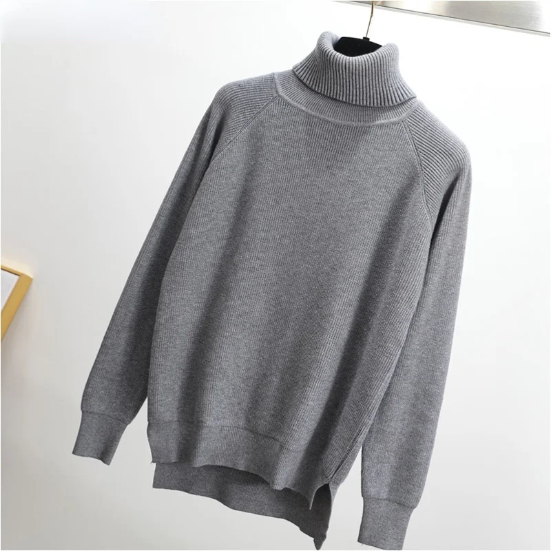 

High Quality Turtleneck Sweater Women Winter Thick Pullover Solid Knitted Sweater Tops for Women Autumn Female Oversized Sweater