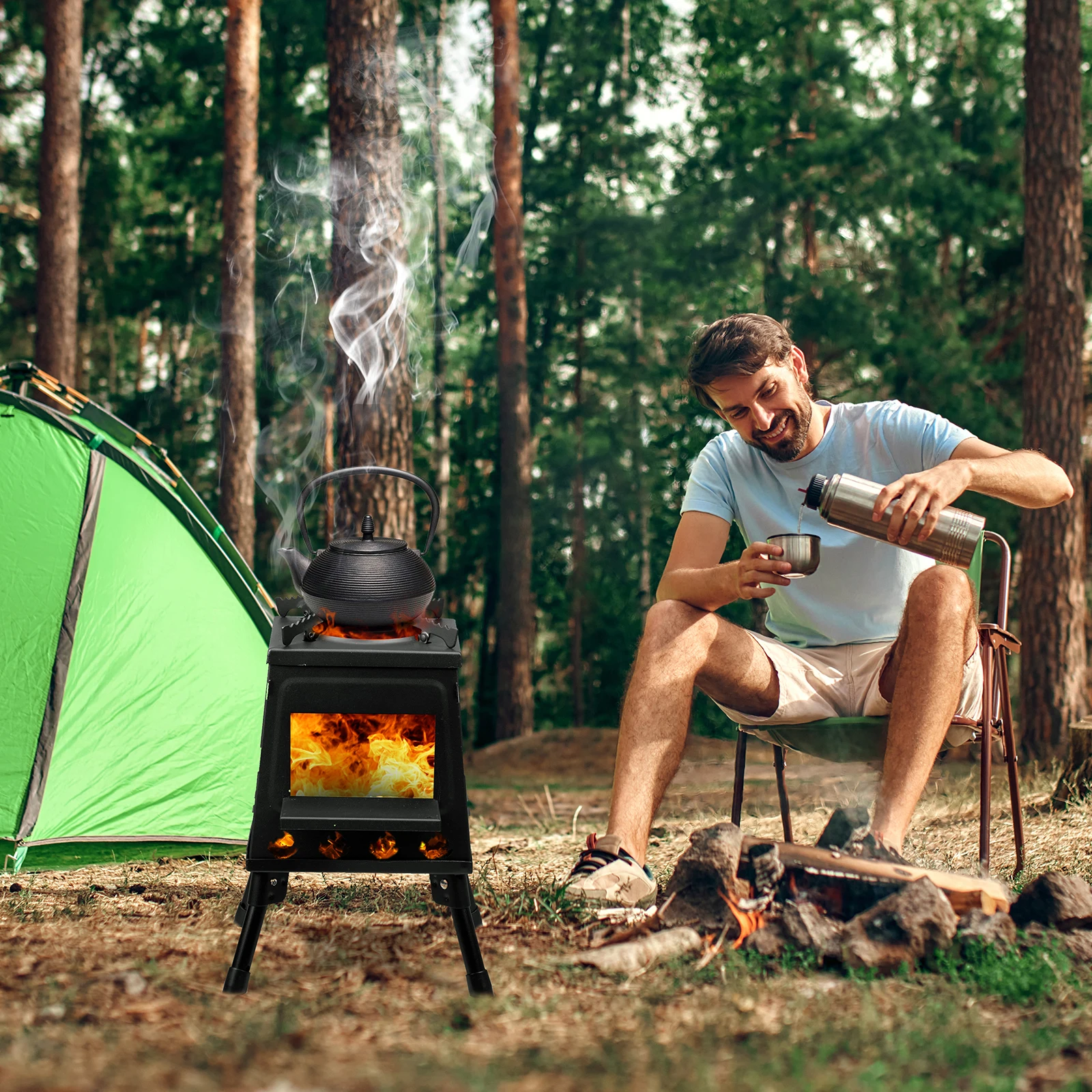 36*36*46.5cm wood camping stove