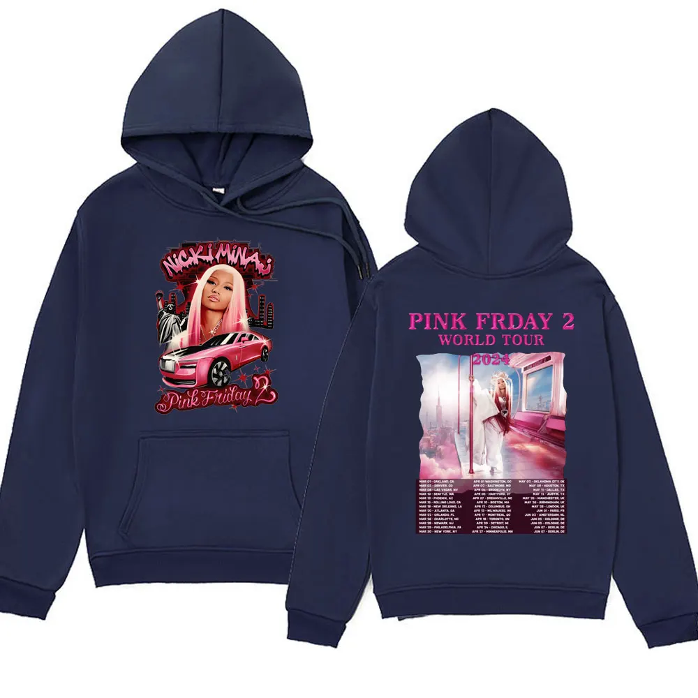 Rapper Nicki Minaj Pink Graphic Print Hoodie Men's Women's Hip Hop Fashion Aesthetic Harajuku Sweatshirts Oversized Streetwear