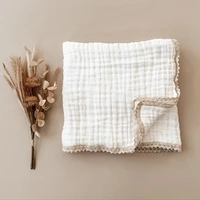 6 Layer Gauze Baby Blanket Lace Swaddle Wrap Soft Cotton Bath Towel Muslin Blanket for Newborn Bedding Items Stroller Bed Cover 1