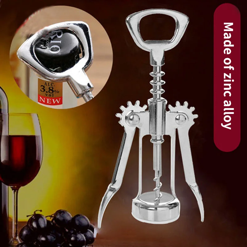 

Wine Corkscrew Wine Opener Zinc Alloy Stainless Steel Spiral Corkscrew Kitchen Supplies Wine Utensils