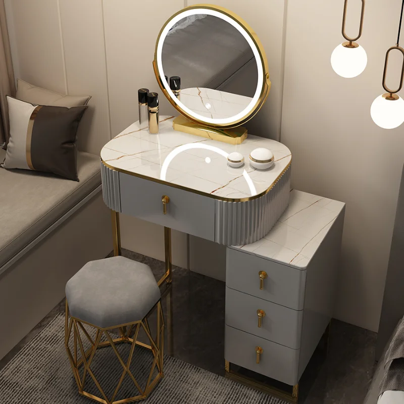 

Storage White Dressers Mirror Luxury Women Makeup Dressers Bedroom Drawers Desk Living Room Coiffeuses De Chambre Household Item