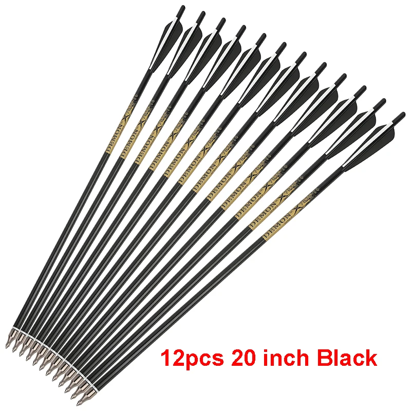 Premium Aluminum Crossbow Bolts - High Strength Arrows with 4 Feathers