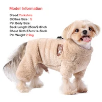 Vêtements d'hiver pour chiens de petite et moyenne taille, combinaison polaire chaude pour animaux de compagnie, pyjama Yorkie carlin, chemise de nuit, salopette pour garçons et filles, chiot 2