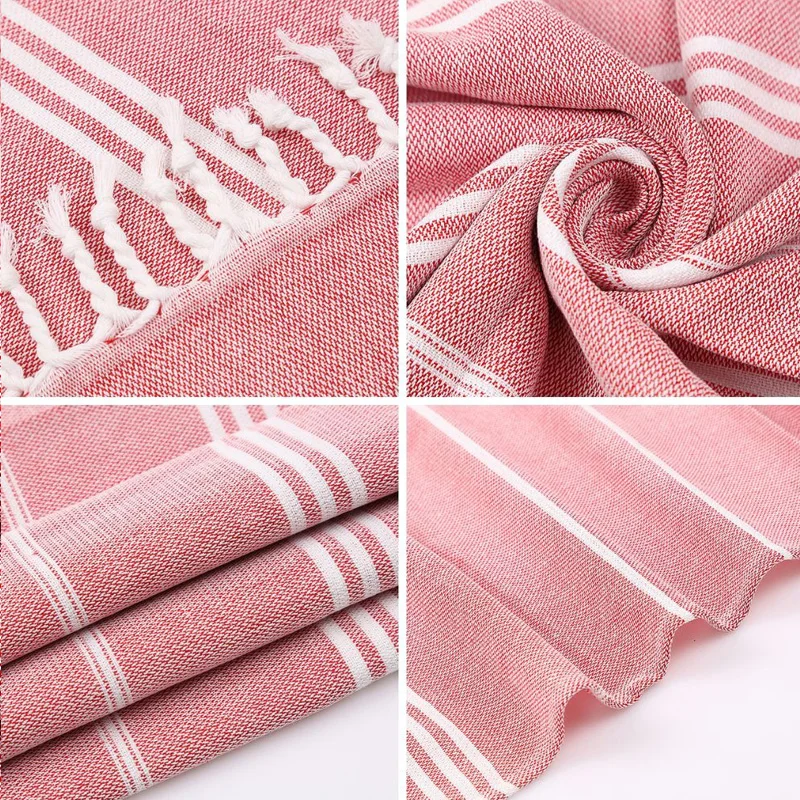Turkish Striped Bath Towel Oversized Beach Towel With tassels Super Absorbent Soft and Easy Care100% Cotton Suitable for travel 4
