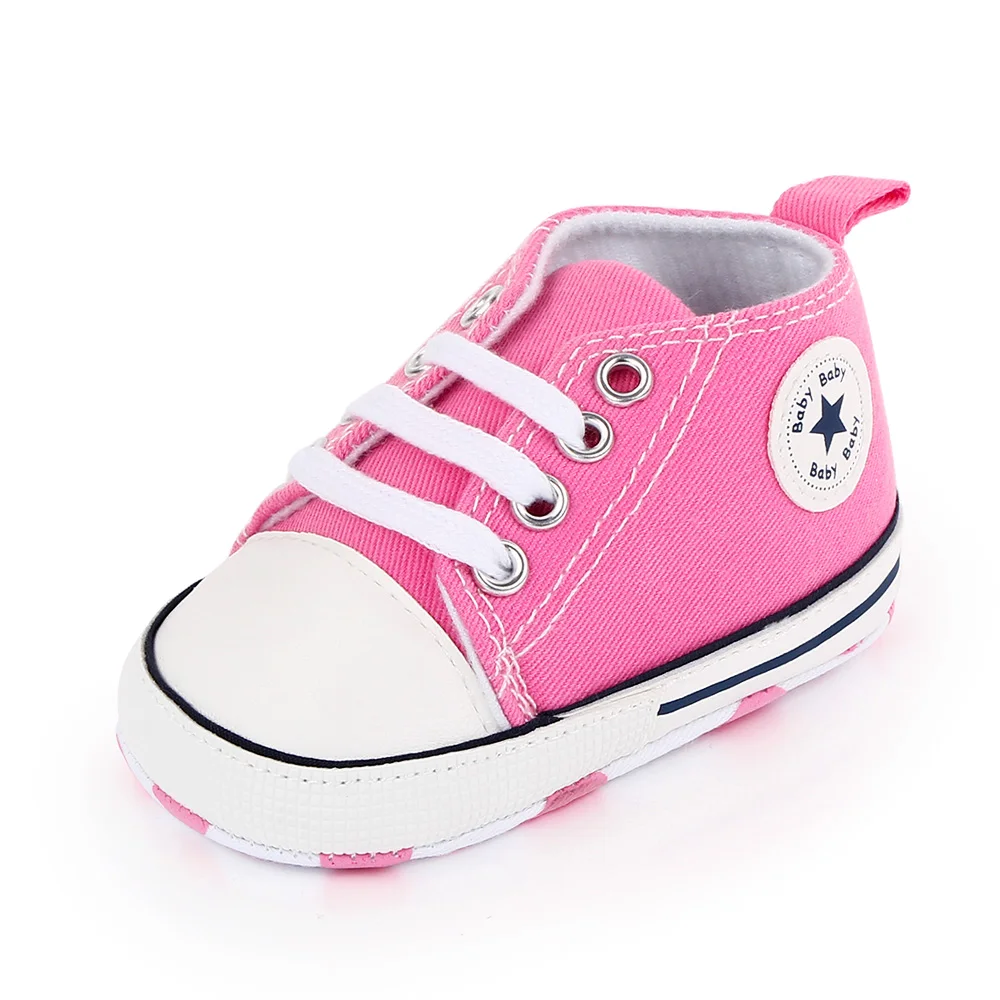 Spring Collection Baby Shoes: Classic Canvas Sneakers with Soft Sole for Newborns and Toddlers
