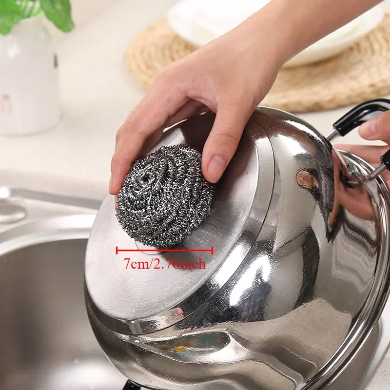 Stainless Steel Scouring Pads 6pcs for Kitchens Bathroom Cast Iron Cleaner cast iron cleaner