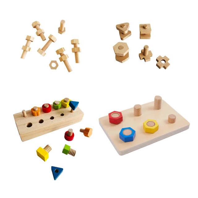 Montessori Toy Twist Screws Wooden for , Expanding The Sensitivity