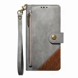 Zipper Wallet Leather Flip Case with RFID Protection and 7 - Card Slots - Poco C85 5G (Gray)