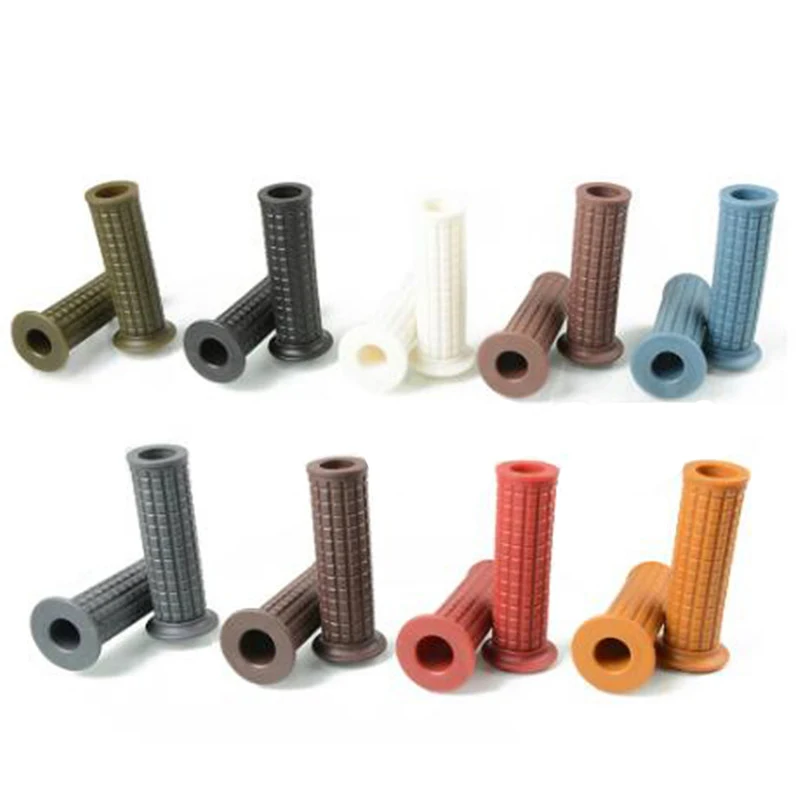 Retro Non-Slip Rubber Motorcycle Hand Grips, Universal Fit