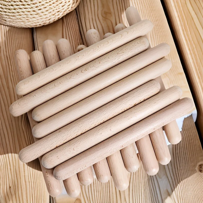 2pcs 8" Natural Hardwood Claves-Classic Wooden Percussion Instruments for Rhythm & Classroom Use