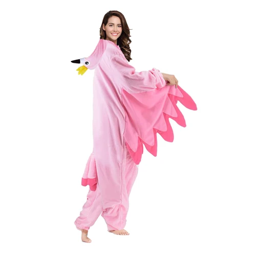 크리스마스 만화 Onesies 지퍼 플라밍고 코스프레 의상, 여성 성인 키즈 할로윈 키즈 애니메이션 마스코트, 파티용 3
