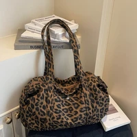 Leopard Print Canvas Shoulder Bag Fashion Large Capacity Tote Bag  Woman Handbag for Daily Commute Guangzhou High Quality Bag