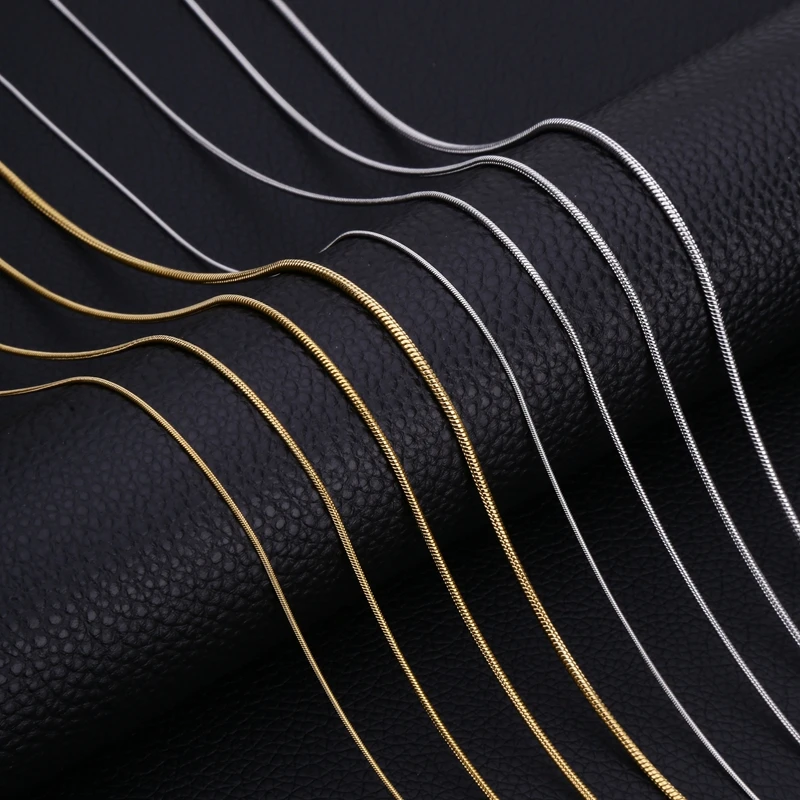 Stainless Steel Necklaces HIYEE Stainless Steel Snake Chain Necklace Chains for DIY for Women Jewelry Making Findings Pendants Lobster Clasps
