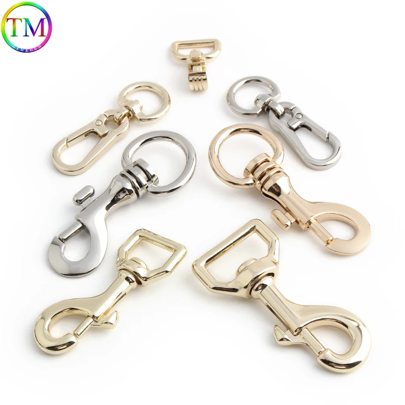 10-30PCS Metal Swivel Clips Carabiner Snap Hooks Clamp Hook Hanging Snaps Buckle For Purse Bags Strap Buckles Part Accessories