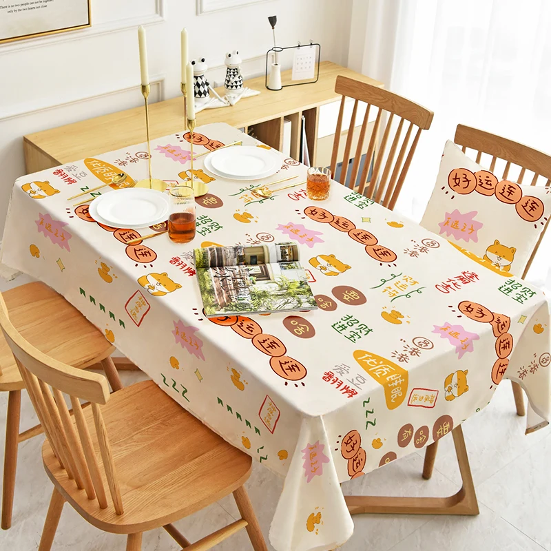 

B91 waterproof and oil-proof no-wash anti-scalding rectangular dining table mat ins style simple coffee table tablecloth