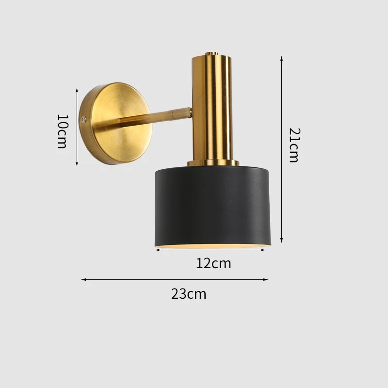 Nordic Modern Gold & Black Wall Sconce Light Fixture