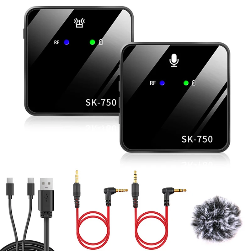 

Wireless Lavalier Microphone RF Launcher Receiver Clip Collar Lapel Mic System for Live Broadcast Camera Phones DV Streaming