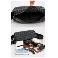 Sacs à bandoulière d'affaires légers et décontractés pour hommes, sacoche en cuir PU, sacs à bandoulière confortables à large sangle de styliste 5