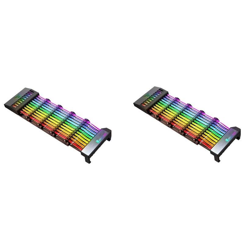 

2X JONSBO PSU Extension Cable RGB Trunking Cover Rainbow Bridge For 24Pin ATX Cable MOD Symphony Line, 5V Rainbow RGB M/B SYNC