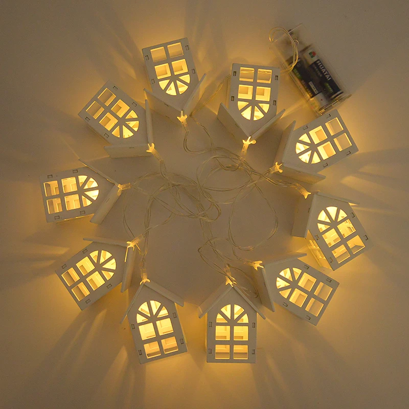 Mini Wooden House LED Lights 4