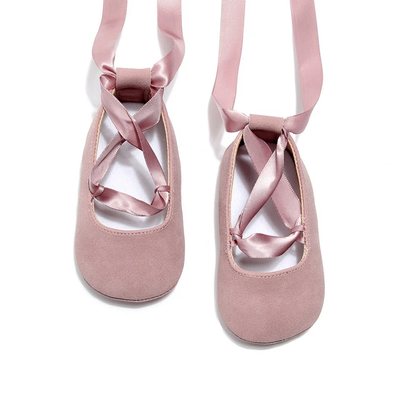 Baby Girl Dance Shoes Spring Toddler Ballerina Sweet Very Light Ribbon Crib Shoes Kids Princess Shoes Soft Sole Dress Footwear 6