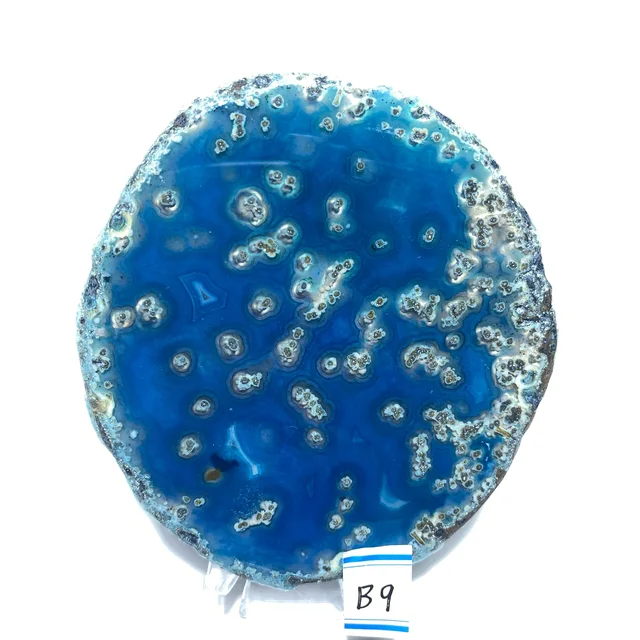 Natural crystal AGATE SLAB Geode Slice Crystal Mineral Energy Stone Healing Home Decoration Gift B9   49g   79mm