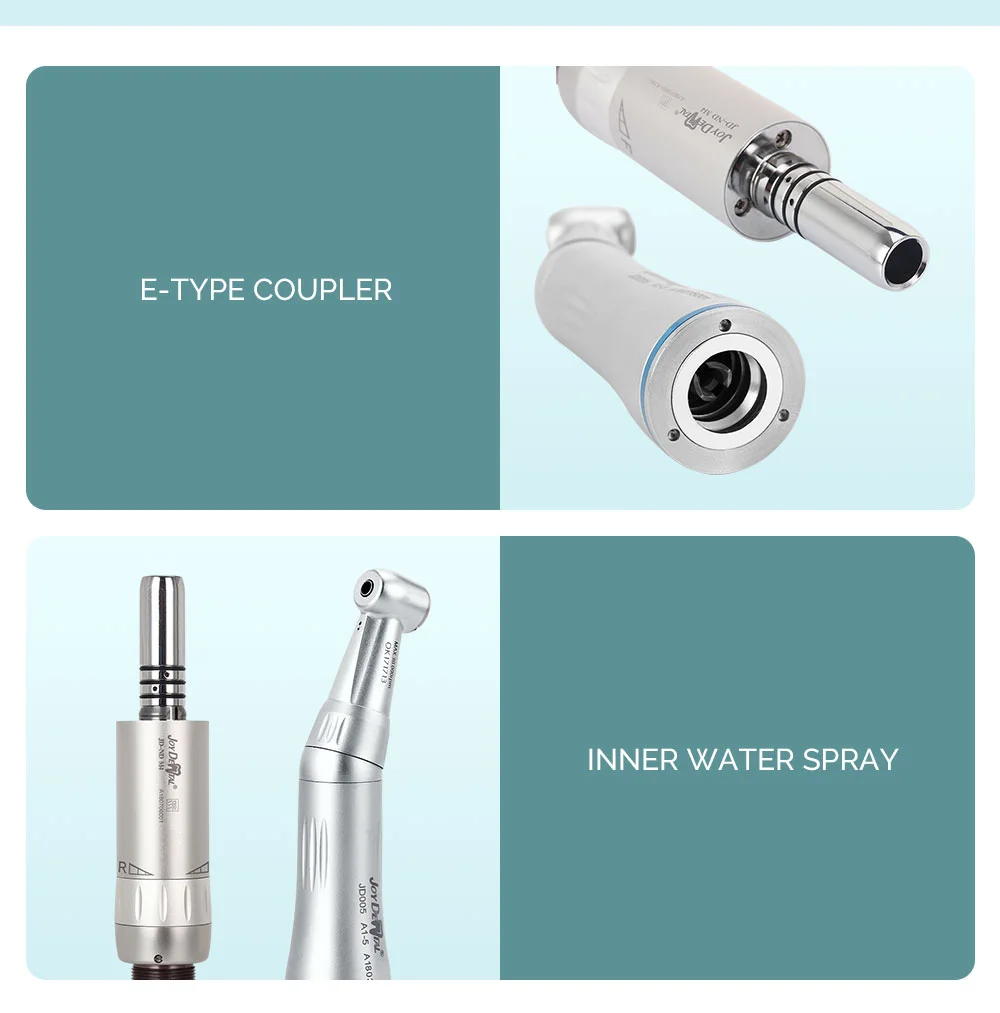 Dental-Handstück mit niedriger Geschwindigkeit, Druckknopf, Winkelstück, 1:1, E-Typ, 4-Loch-Luftmotor mit internem Wasserkühlsystem – Detail 10