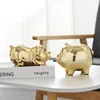 Nordic Style Ceramic Piggy Bank Ornaments. Golden Piggy Bank, Piggy Bank Ceramic Creative Gift Table Decorations Living Room 4