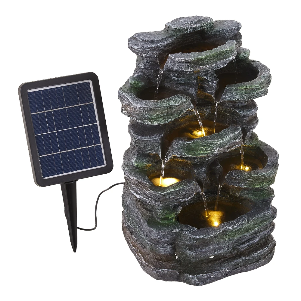 Artificial Rock Garden Fountain with Lights with Pump Garden Patio Decoration Artificial Waterfall Rockery Decoration