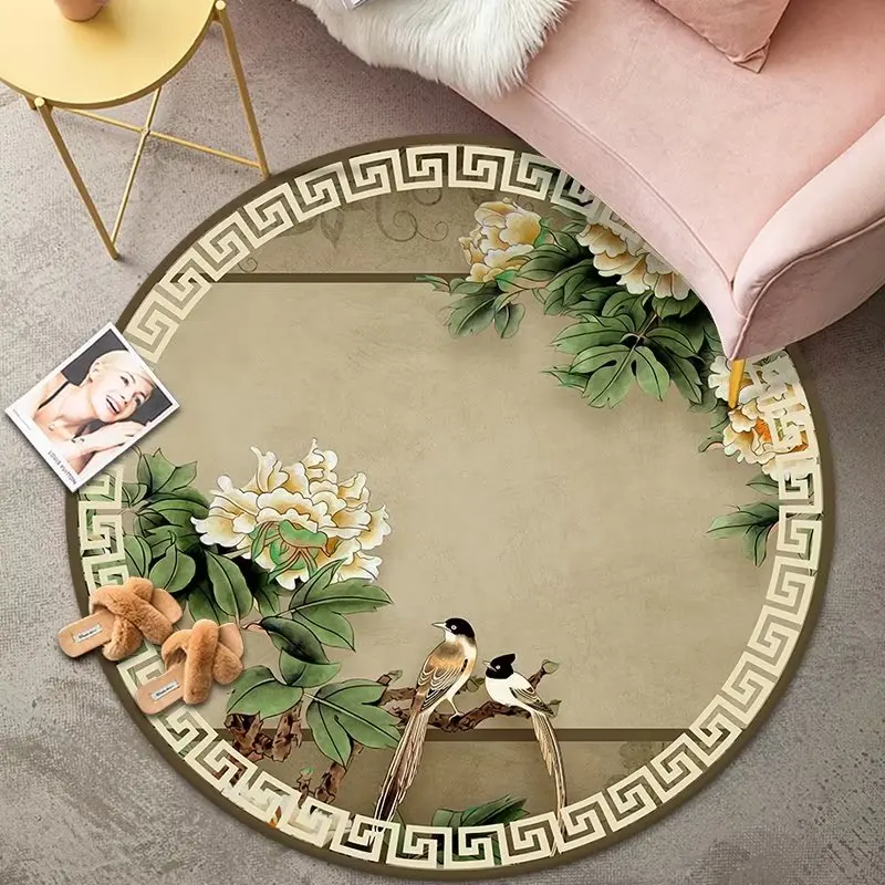 Vintage Bohemian Round Carpet Soft Decoration Bedroom Mat Ethnic Style Computer Chair Rug Washable Non-slip Coffee Tables  6
