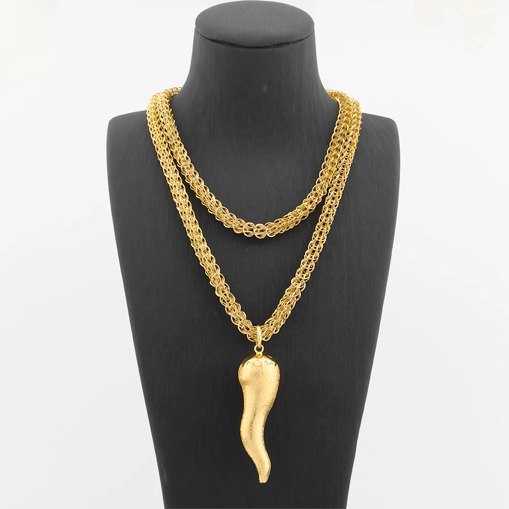 Collana Da Uomo In Oro 18K Con Ciondolo A Forma Di Africa - Foto 4