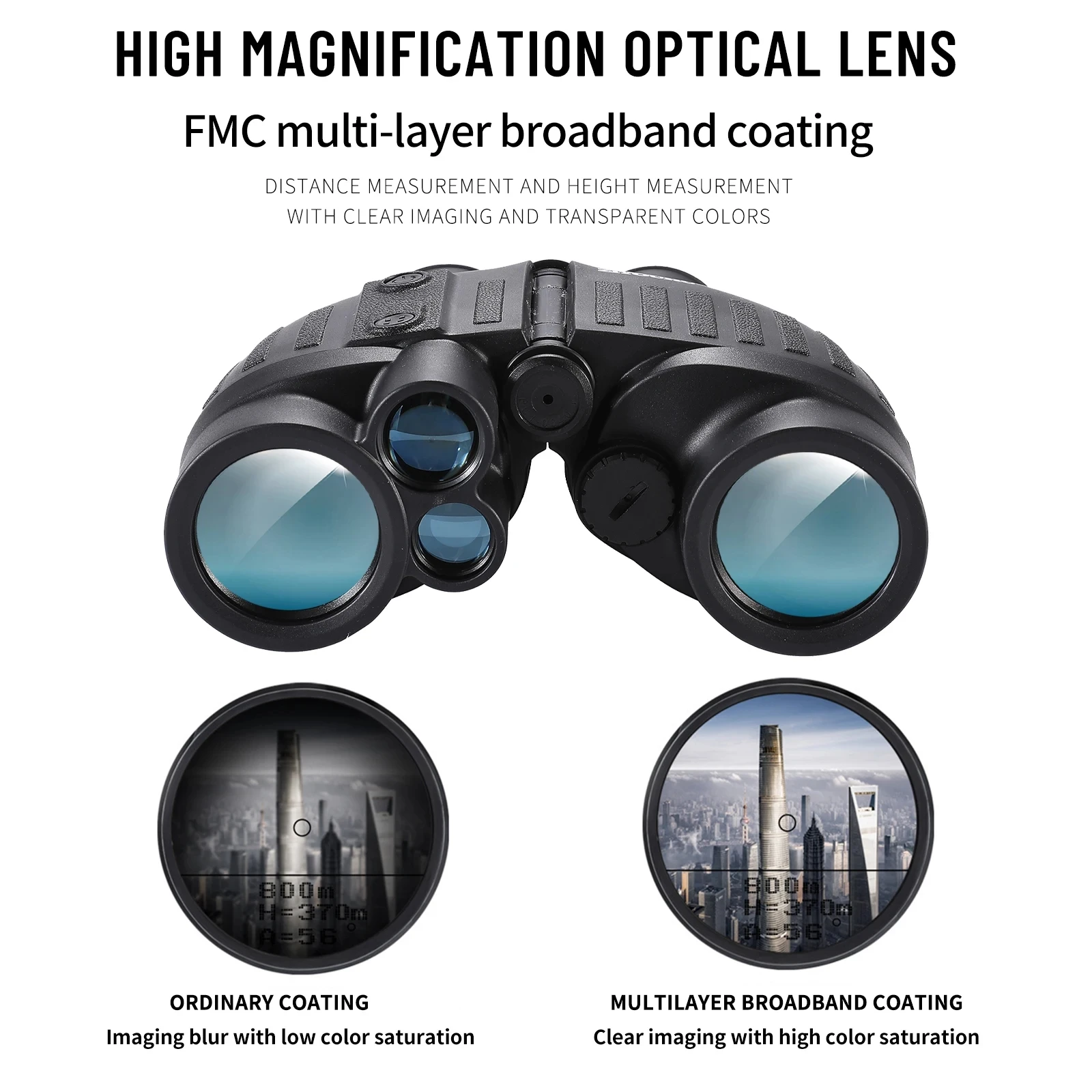 Outdoor Laser Rangefinder, Distance Height Angle Compass Measuring, Hunting Telescope, Laser Rangefinder, 8x40, 1000m, 1500m