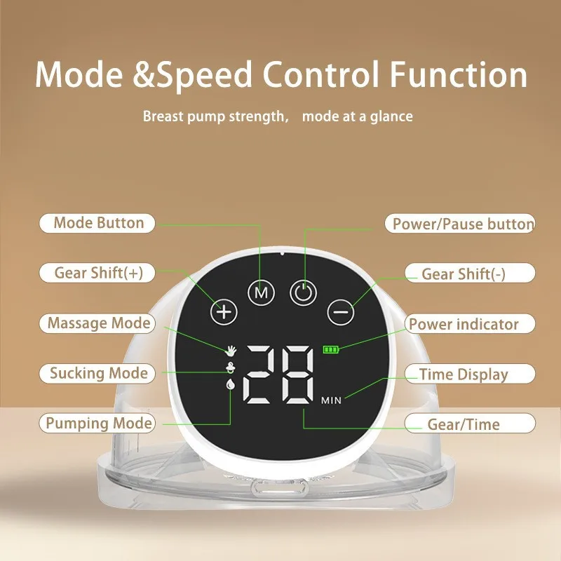 Wearable Breast Pump Double-sided Painless Electric Fully Automatic Integrated Breast Pump Hands-free and Portable Breastfeeding 3