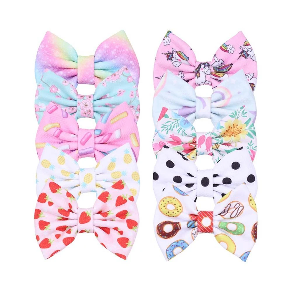 10pcs/lot Festival Floral 2022 New Hair Bows 5'' Waffle Hair Clip Girls Hairgrip Women Headband Barrettes DIY Hair Accessories