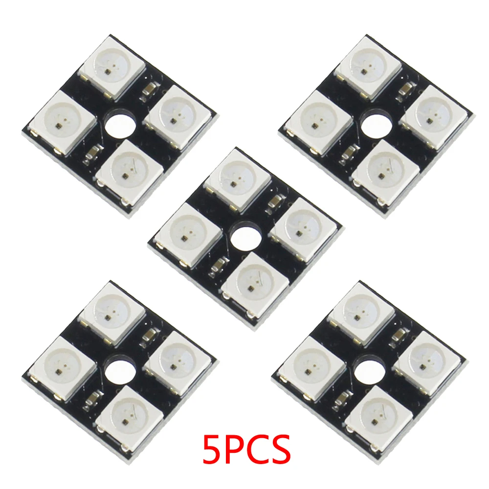 4비트 WS2812 WS2812B WS 2811 5050 RGB LED 램프 패널 모듈 5V 4비트 레인보우 LED 정밀