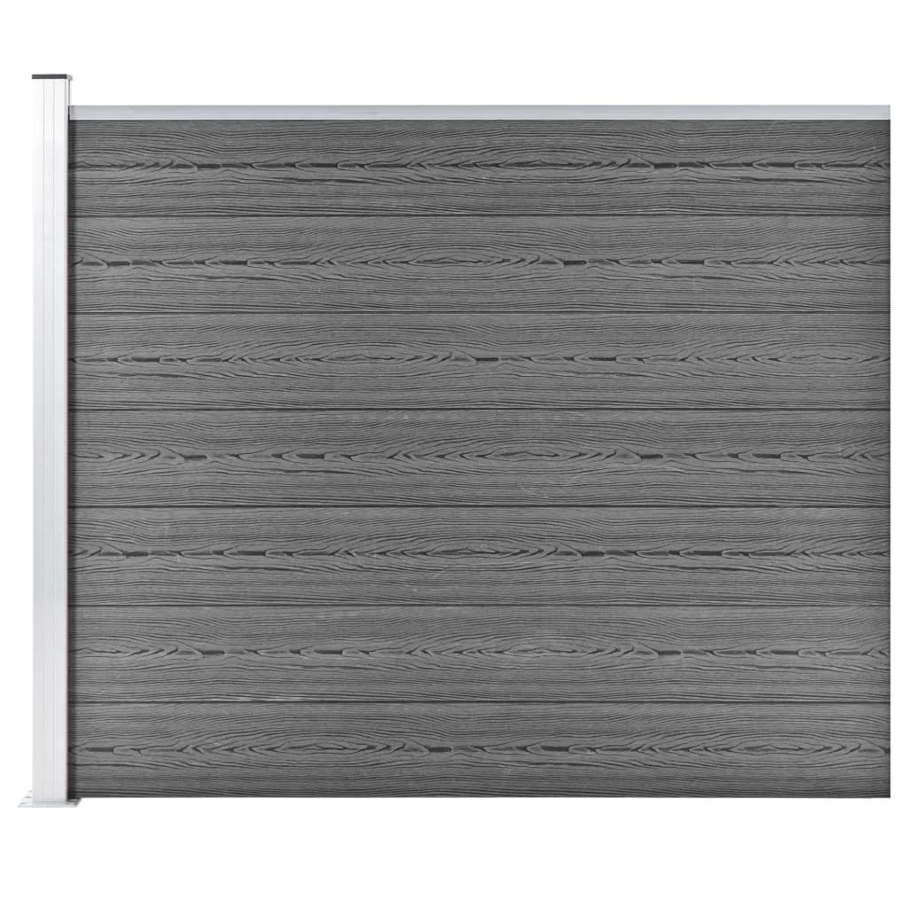 Pannello Di Recinzione Wpc Wpc 175X146 Cm Pannello Di Recinzione Da Giardino Grigio Decorativo Antiruggine Barriera Per Animali Recinzioni Per Patio C