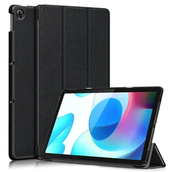 Premium Leather Folding Stand Case for 10.4 Inch Tablet - Smart Protective Cover (Black)