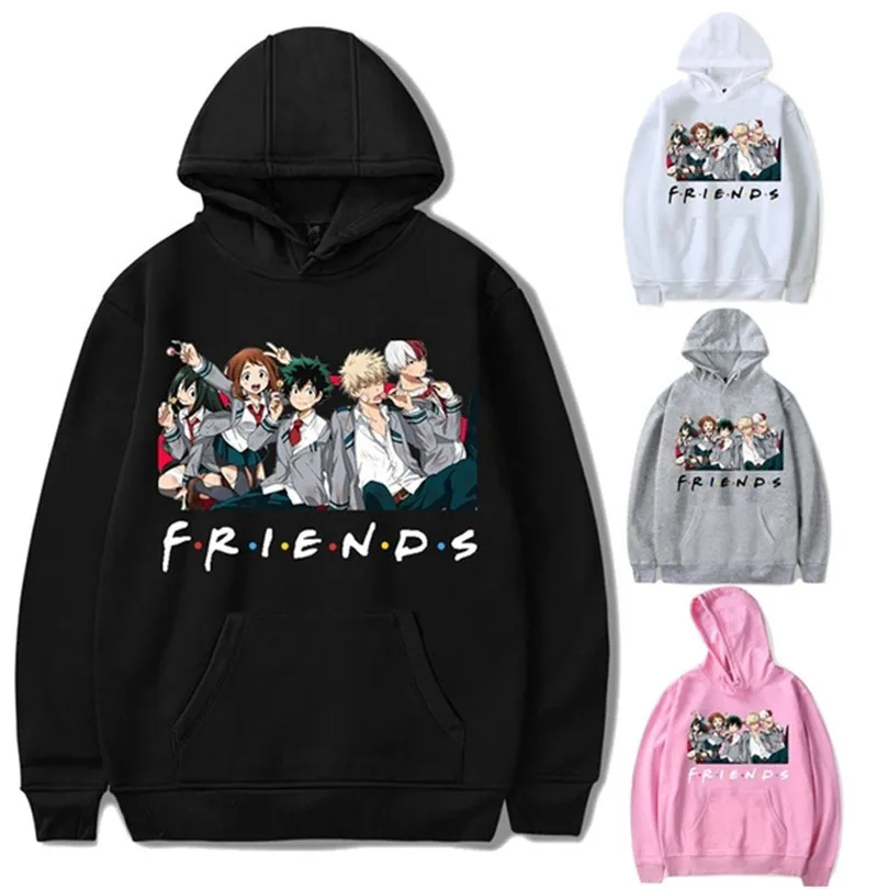 

My Hero Academia Hoodies Anime Sweatshirt Men Women Harajuku Clothes Friends Letter Pattern Fashion winter friends boy/girl tops