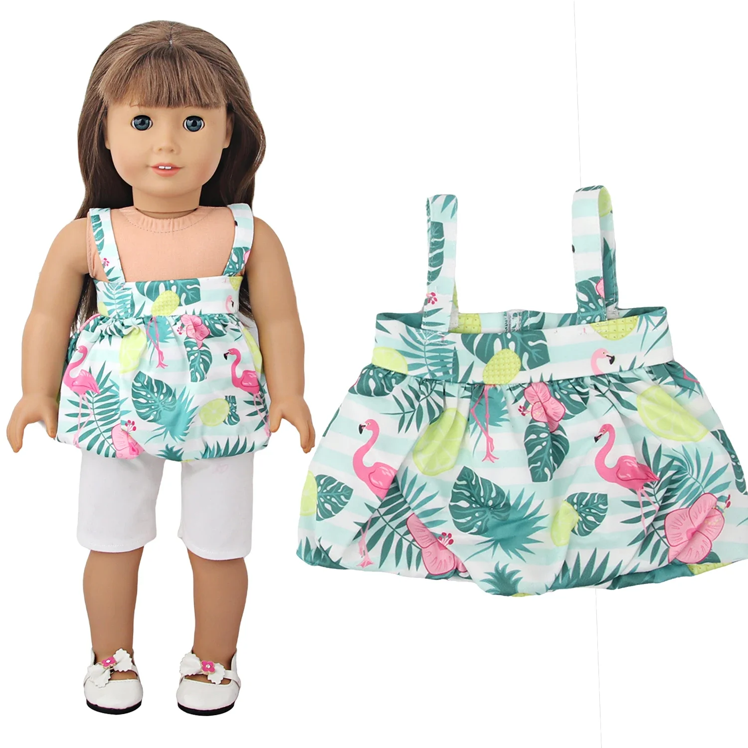 인형 옷 봉오리 모양 스커트 및 흰색 바지 세트, 미국 18 인치 소녀 및 OG,43cm , 러시아 DIY 인형 소녀 선물 장난감