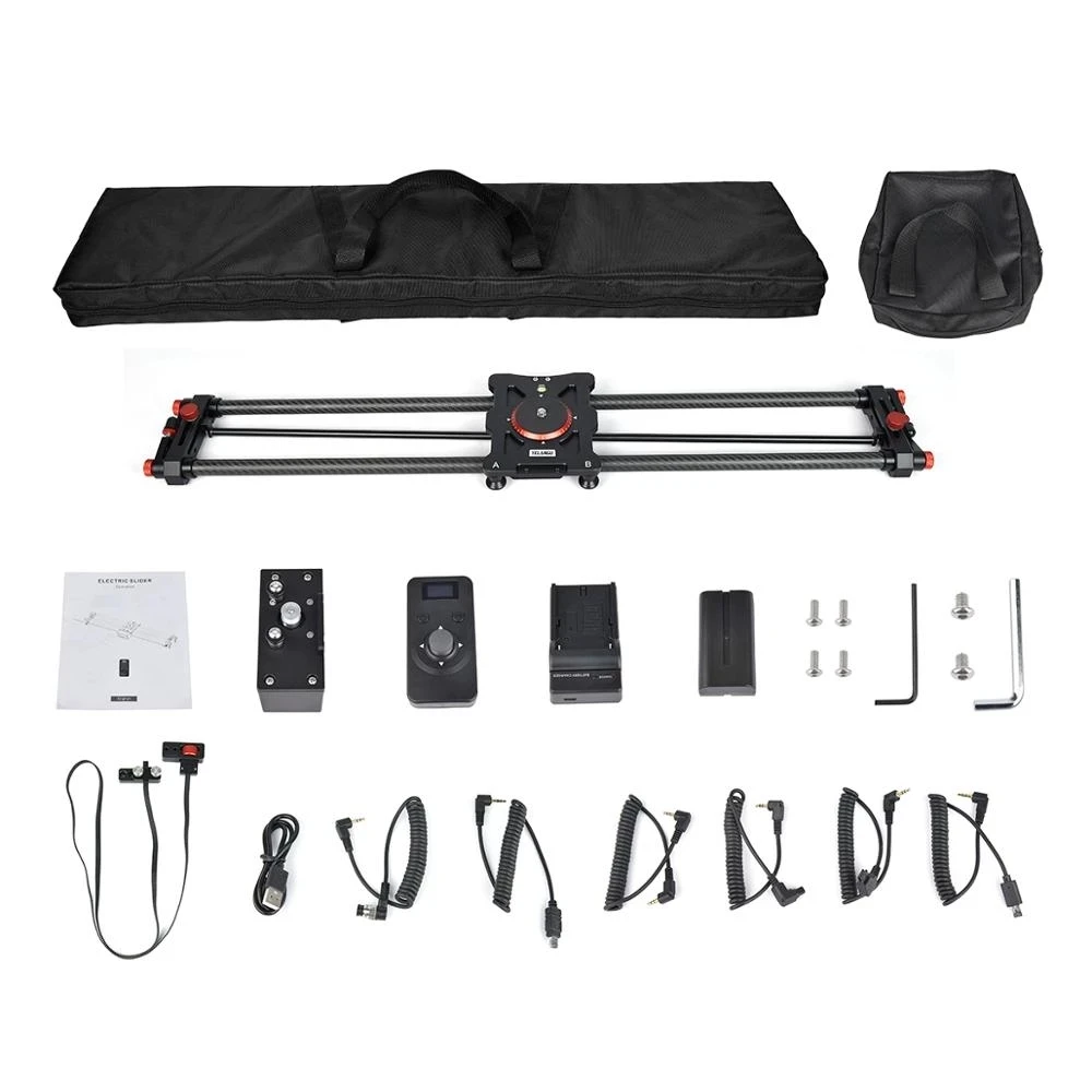 YELANGU L80TC L100TC 100CM Professional Electric Camera Slider for DSLR Motorized Video Carbon Fiber Dolly Track Wireless Remote