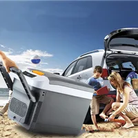 Réfrigérateur de voiture 25L, 220V, 12V, 24V, usage domestique, domestique, sécurisé, noir sur la table 3