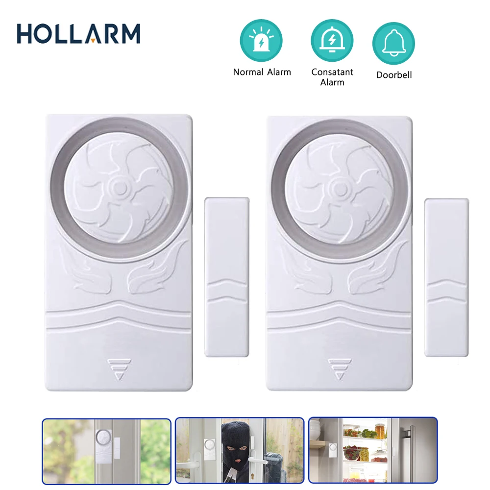 

Hollarm Door Window Alarm for Home Magnetic Window Alarm Sensors for Home Security 110 dB Door and Window Alarm Kit
