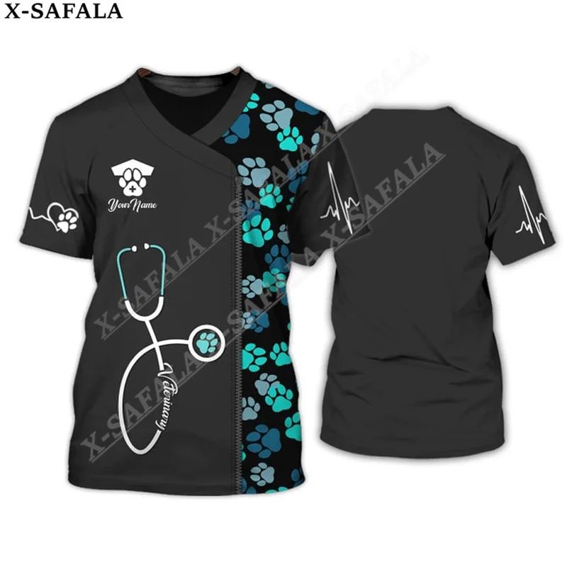 

Pet Doctor Nurse Veterinarian Personalized 3D Print Milk Fiber Normal T-shirt Summer Round Neck Men Female Casual Top-2