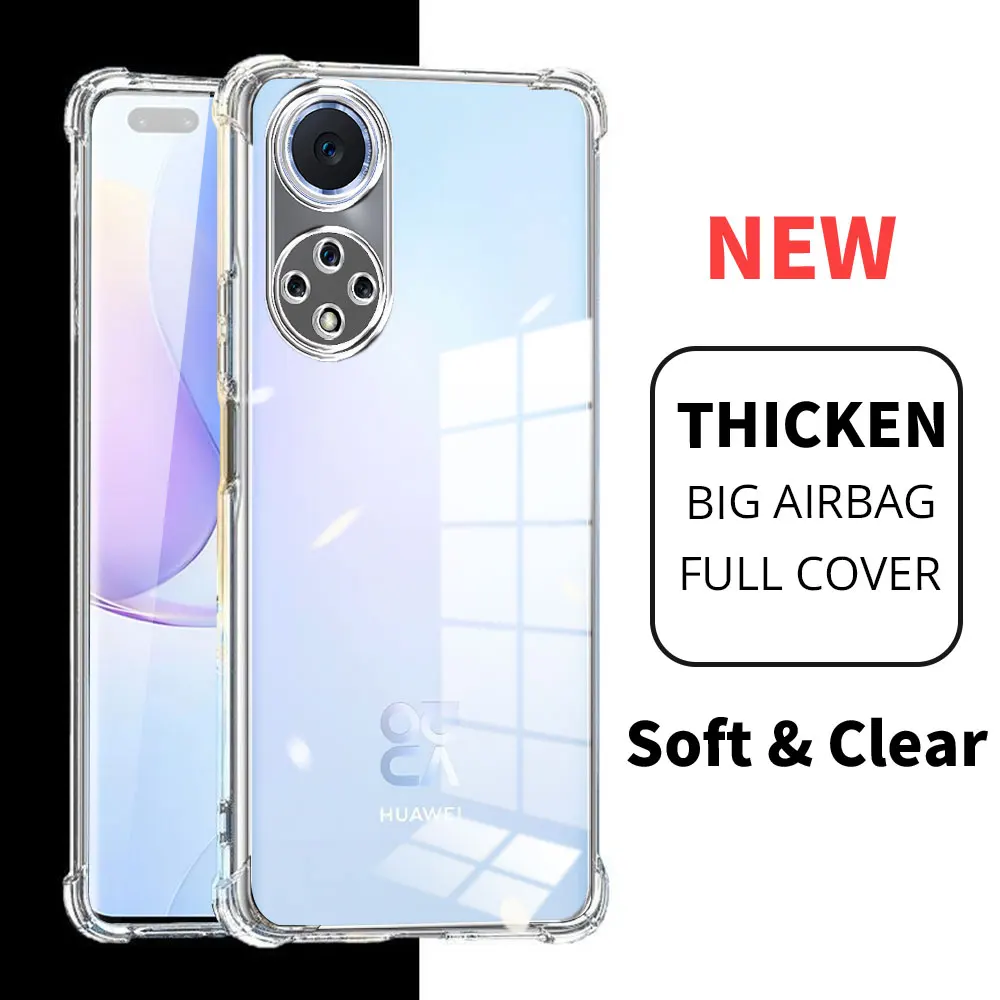 Shockproof TPU Clear Silicone Phone Case with Airbag Protection - Soft and Durable Back Cover