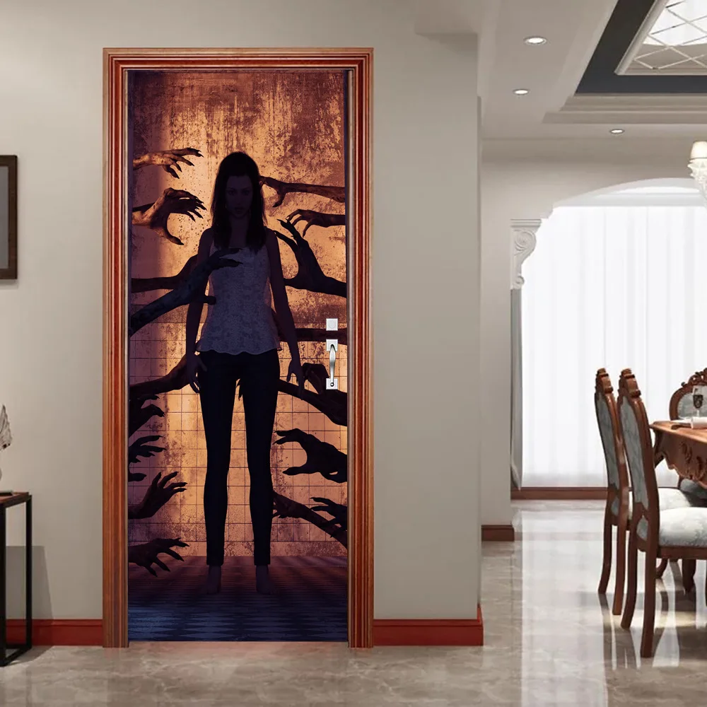 Adesivo de porta de Halloween 3D assustr crânio autoadesivo decalque de  porta de horror removível porta de vinil decoração de arte para decoração  de festa de Halloween POPQ : : Ferramentas e