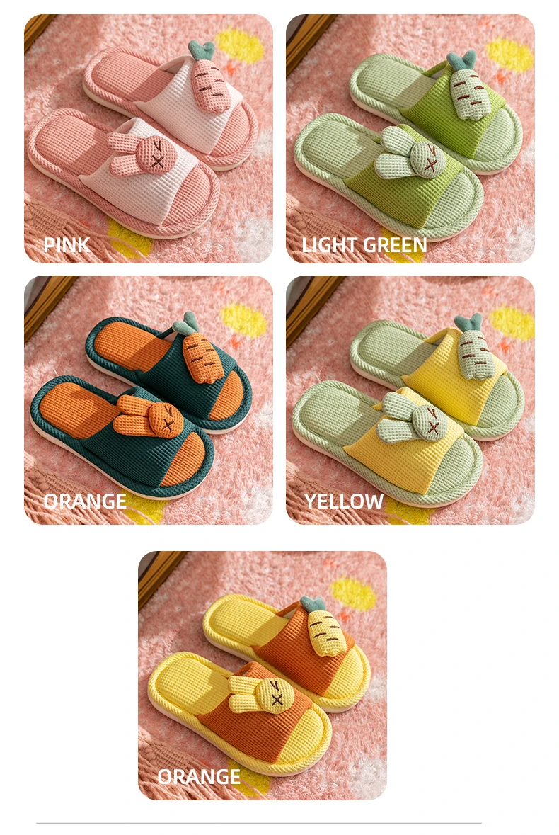 Kids Slipper Spring Summer Cartoon Anti-Slip Home Shoes For Boy Girls Cotton Flax Soft Baby Slides Indoor Outdoor Child Slippers children's sandals