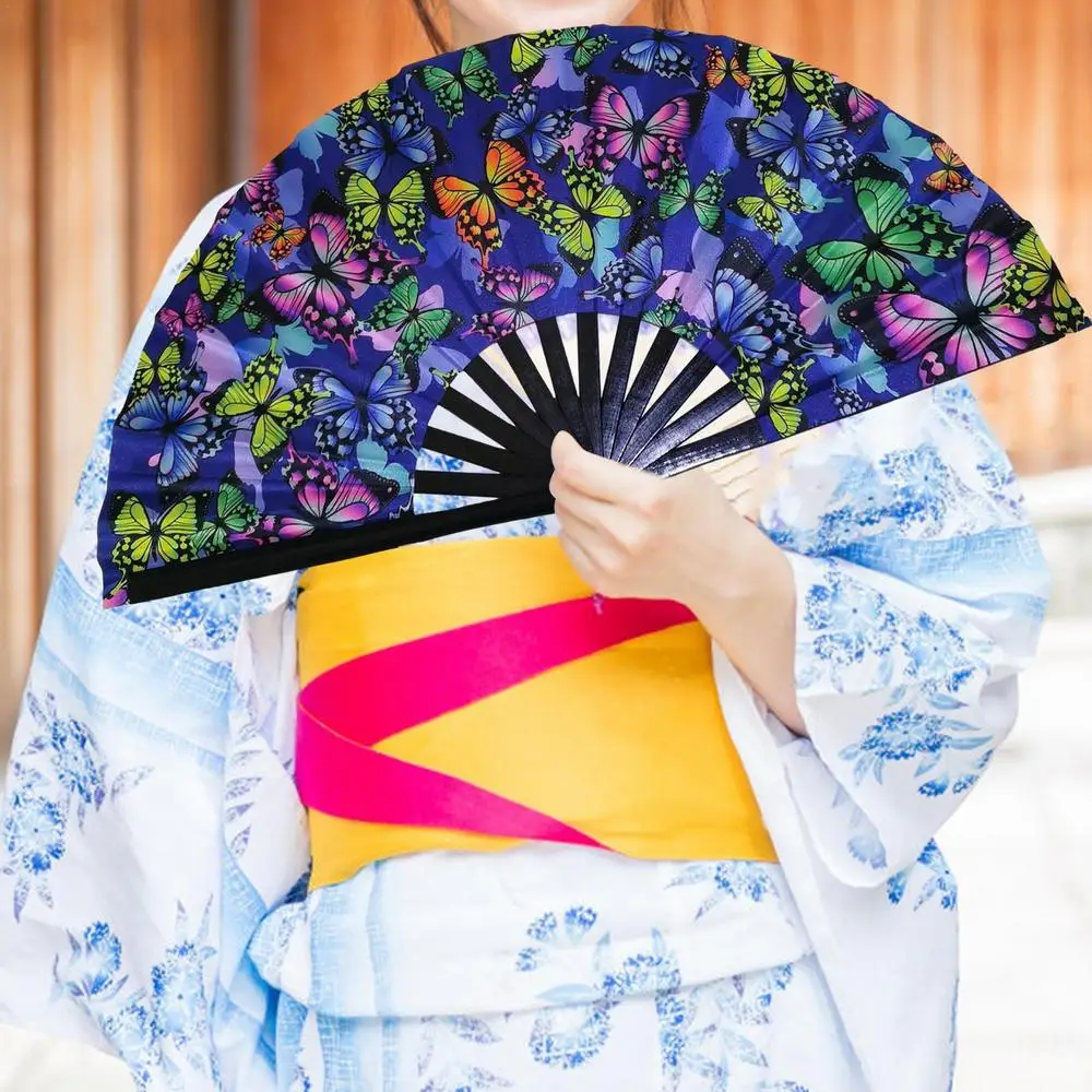 Handheld Folding Fan Fluorescent Handheld Collapsible Fans Cute Collapsible Fans For Summer Portable Hand Fans For Travel Home
