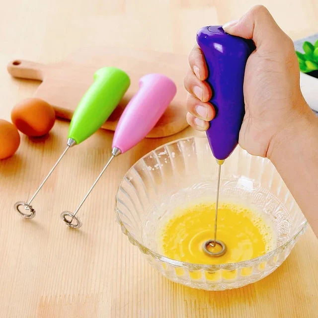 1pc Electric Mini Handle Cooking Eggbeater Juice Hot Drinks Milk Frother  Coffee Stirrer Foamer Whisk Mixer 